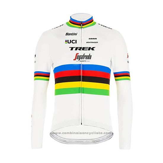 2020 Maillot Cyclisme UCI Mondo Champion Trek Segafredo Manches Longues et Cuissard